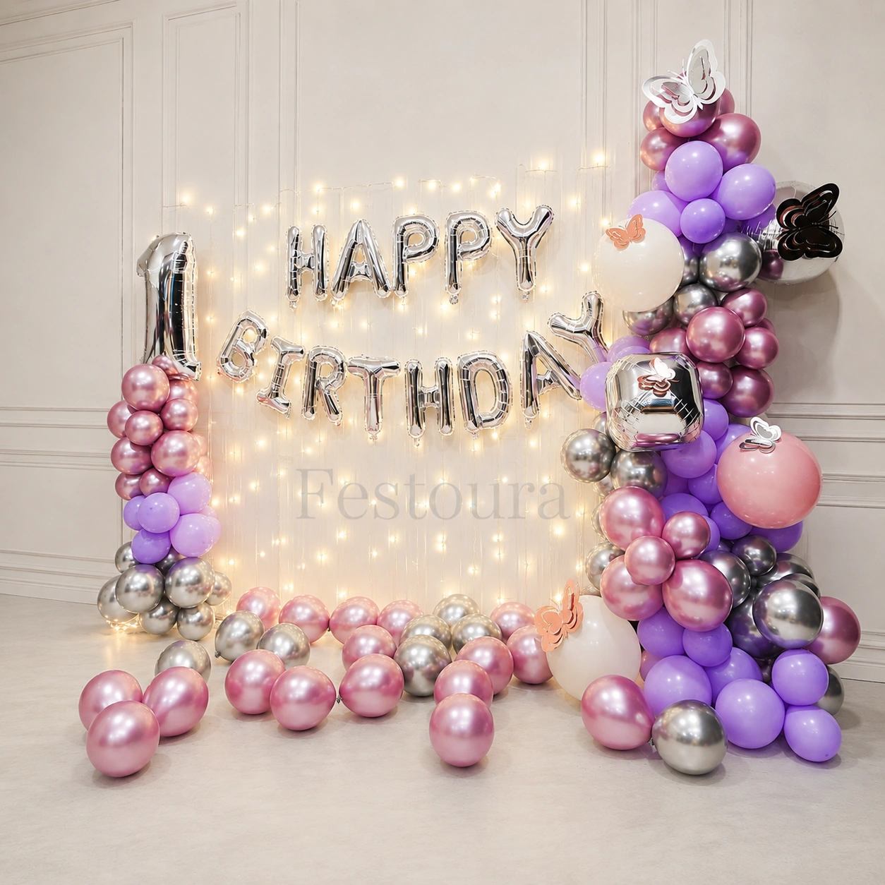 Elegant Chrome and Lavender Birthday Celebration