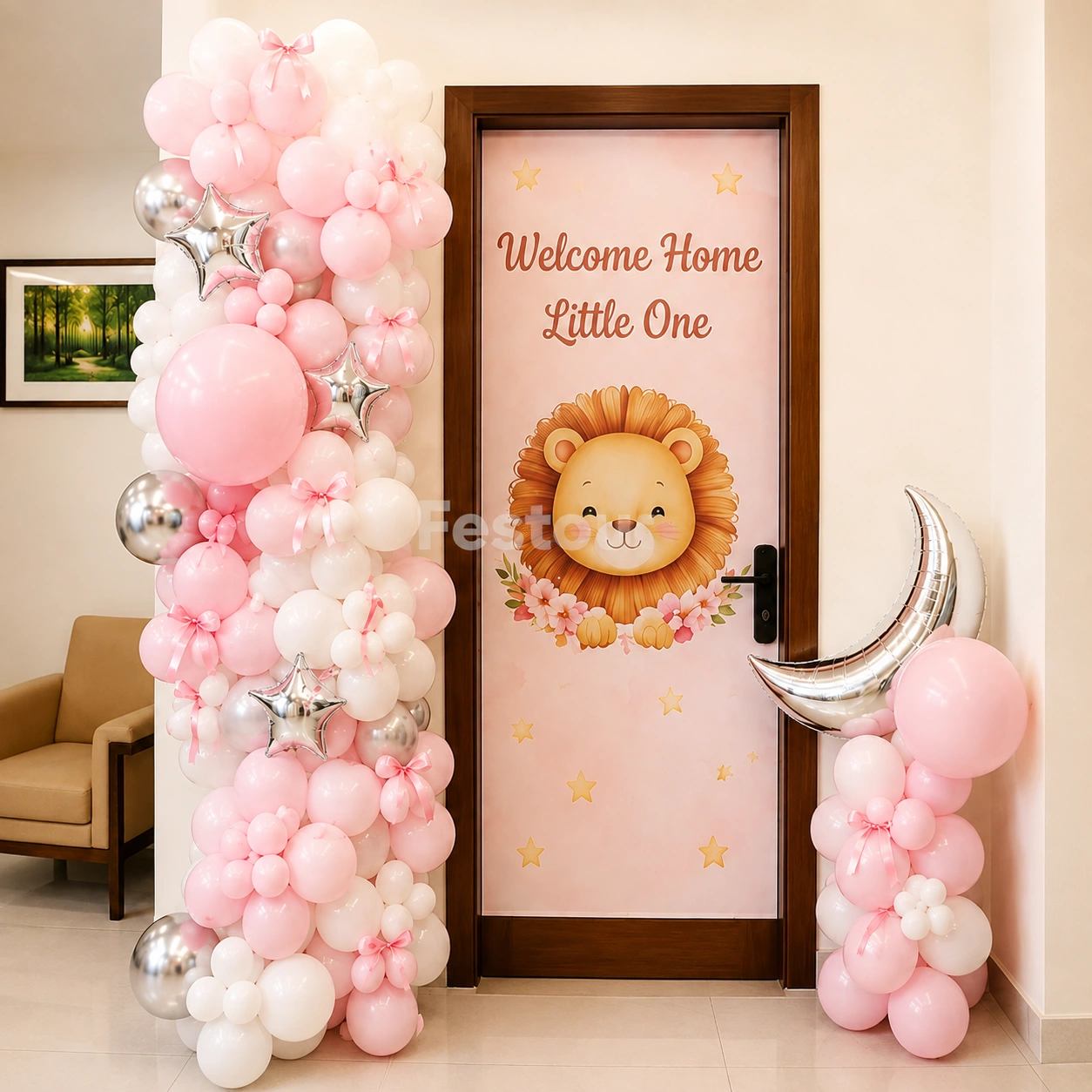 Pastel Dreams Welcome Baby Balloon Door Decor