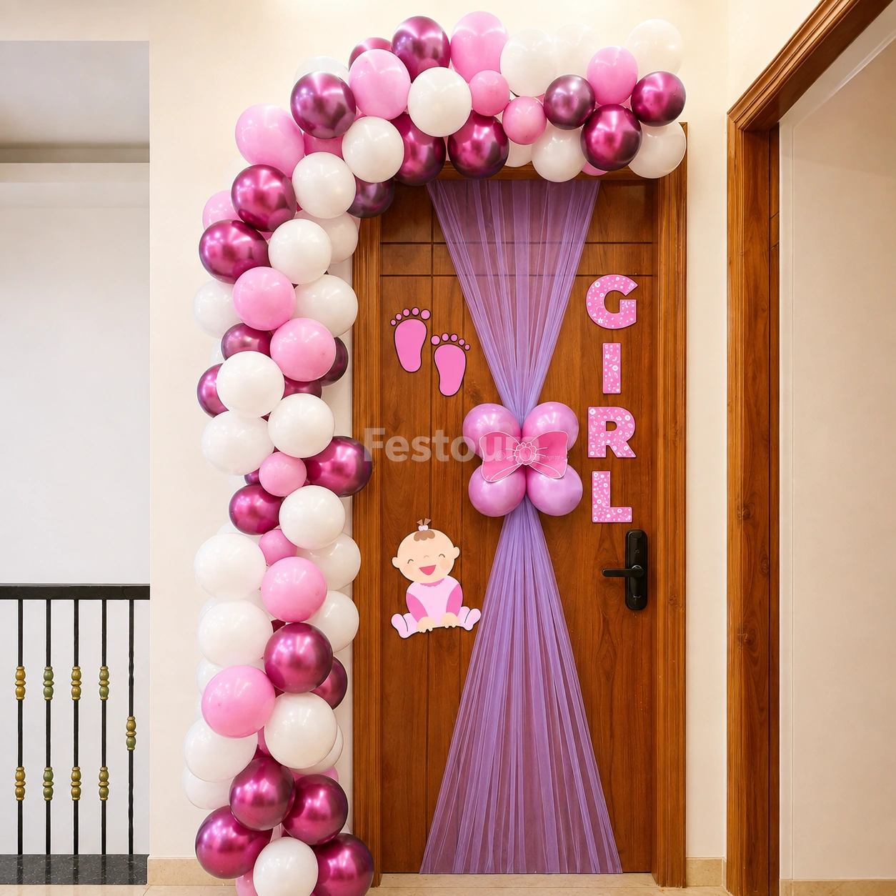Soft Pink Arrival Entrance Decor