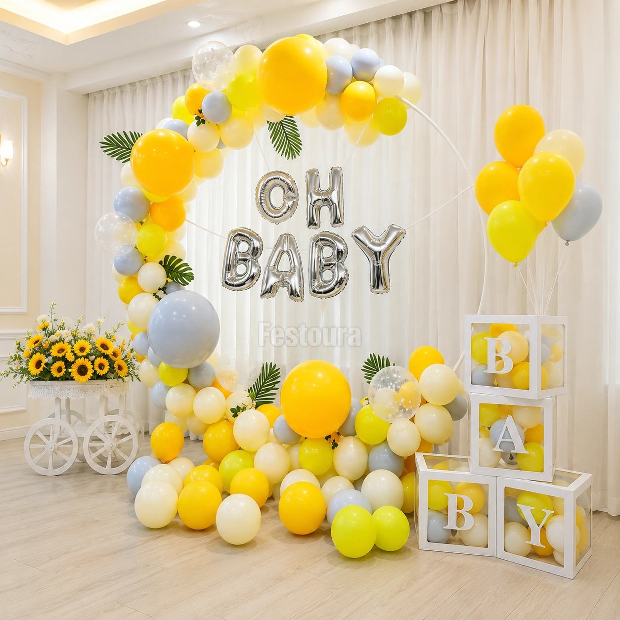 Sunshine & Silver Circular Backdrop