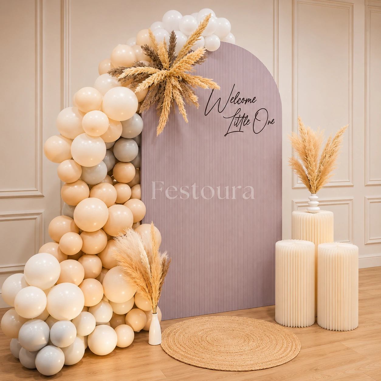 Boho Chic Neutral Baby Shower Backdrop