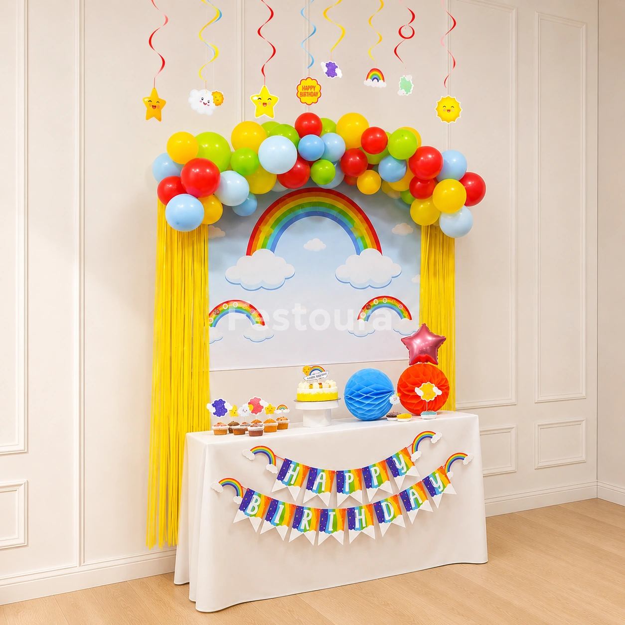 Chasing Rainbows Kids Birthday Decoration
