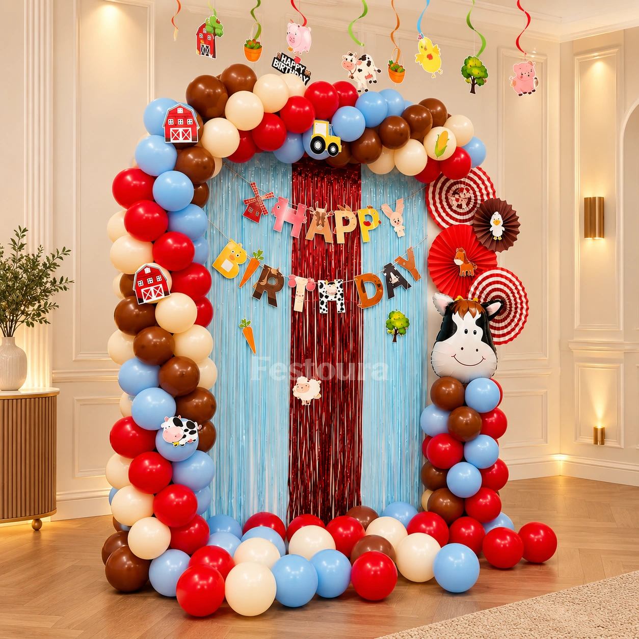 Farmyard Fun Birthday Balloon Decor