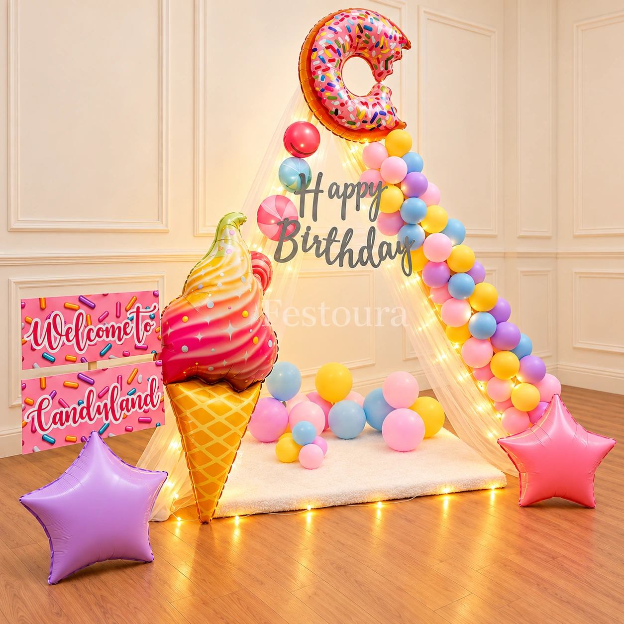 Whimsical Candy Land Birthday Canopy