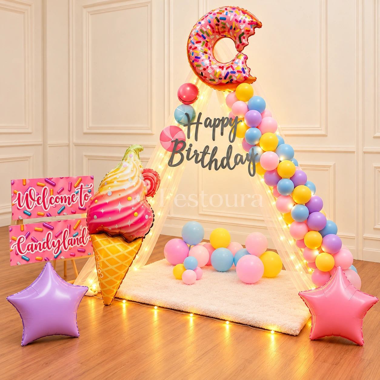 Whimsical Candy Land Birthday Canopy