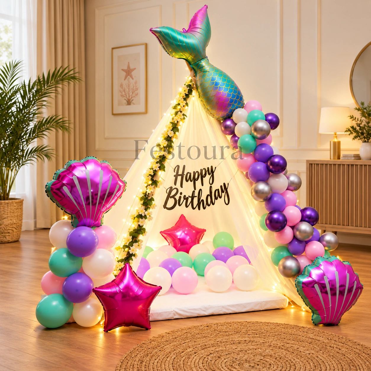Enchanted Mermaid Canopy Birthday Celebration