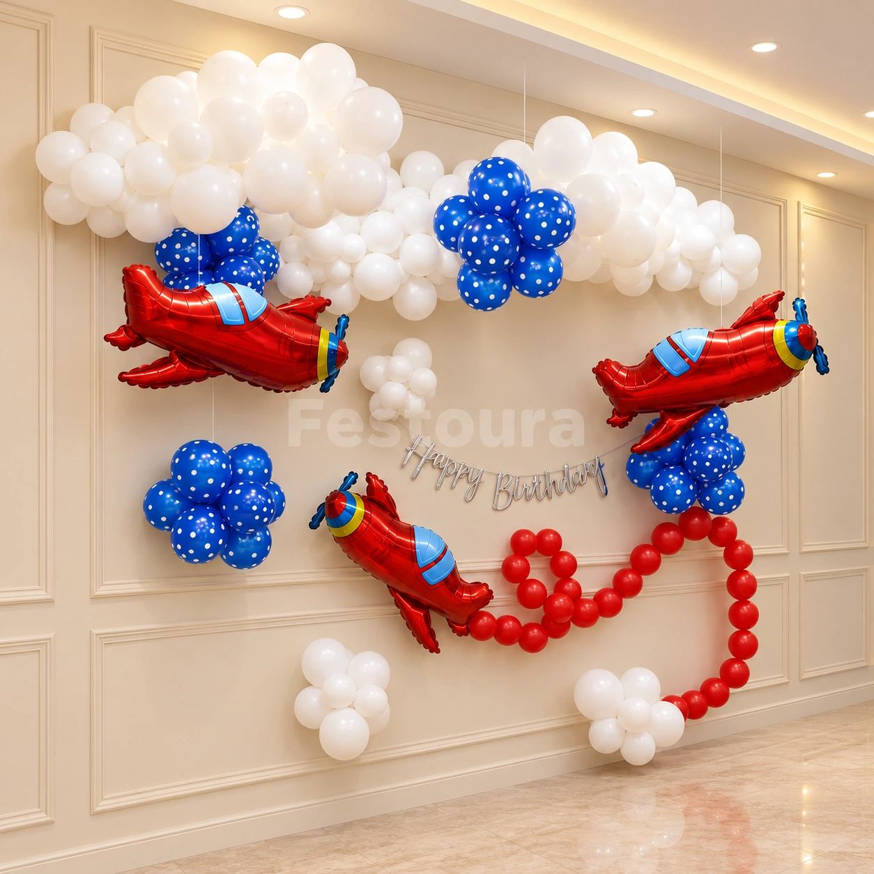 Kids Airplane Theme Balloon Birthday Decoration