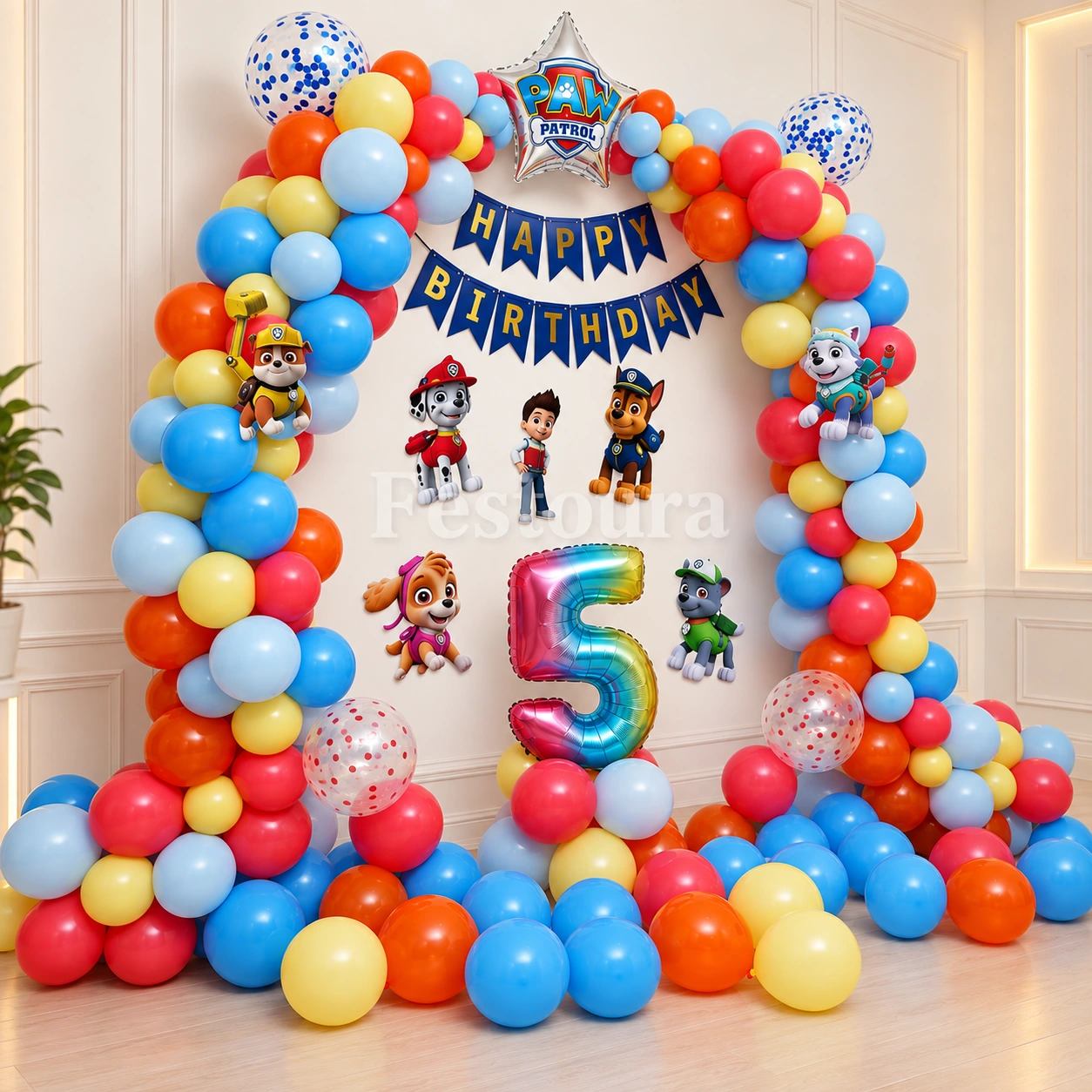 Paw Patrol Theme Wall Birthday Decor