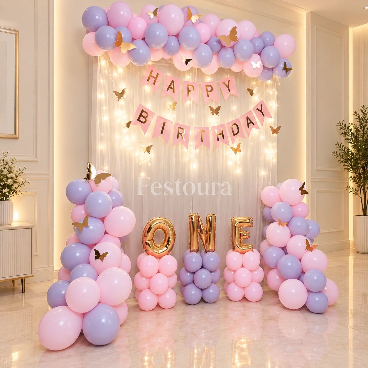 Dreamy Butterfly First Birthday Backdrop
