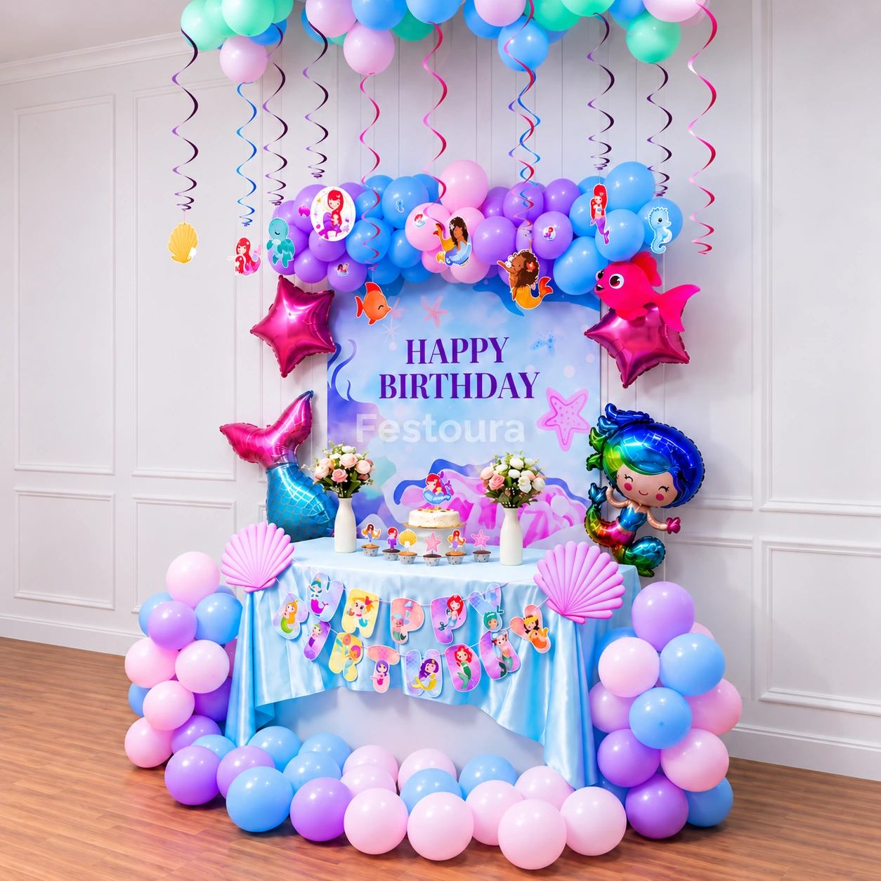 Under-the-Sea Pastel Mermaid Party Decor