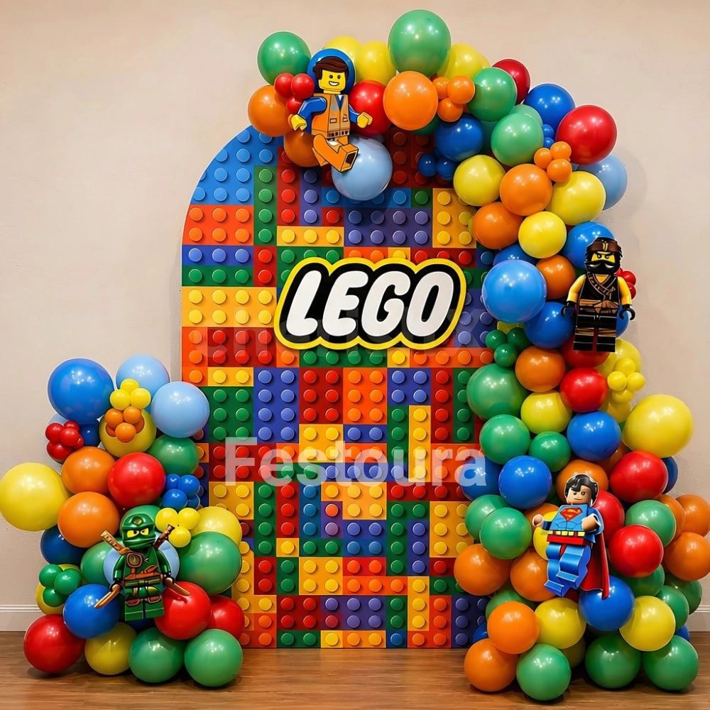 Lego Theme Wall Balloon Birthday Backdrop