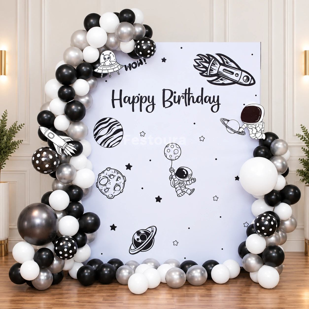 Modern Cosmic Astronaut Birthday Decor