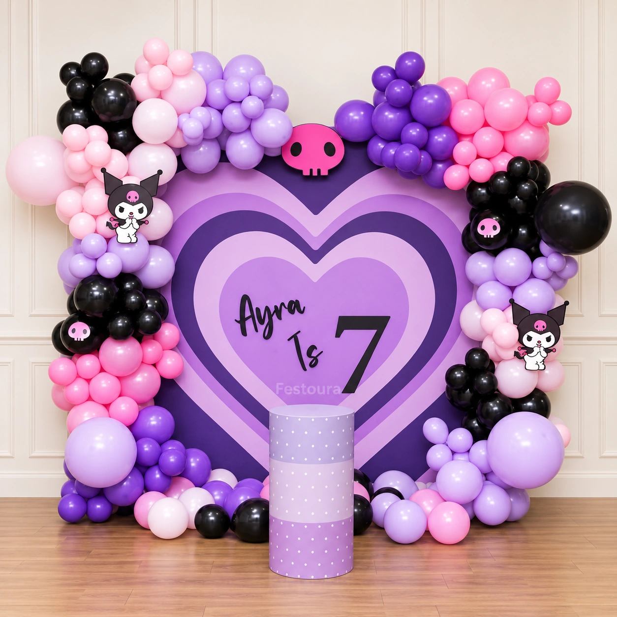Vibrant Kuromi Theme Party Backdrop