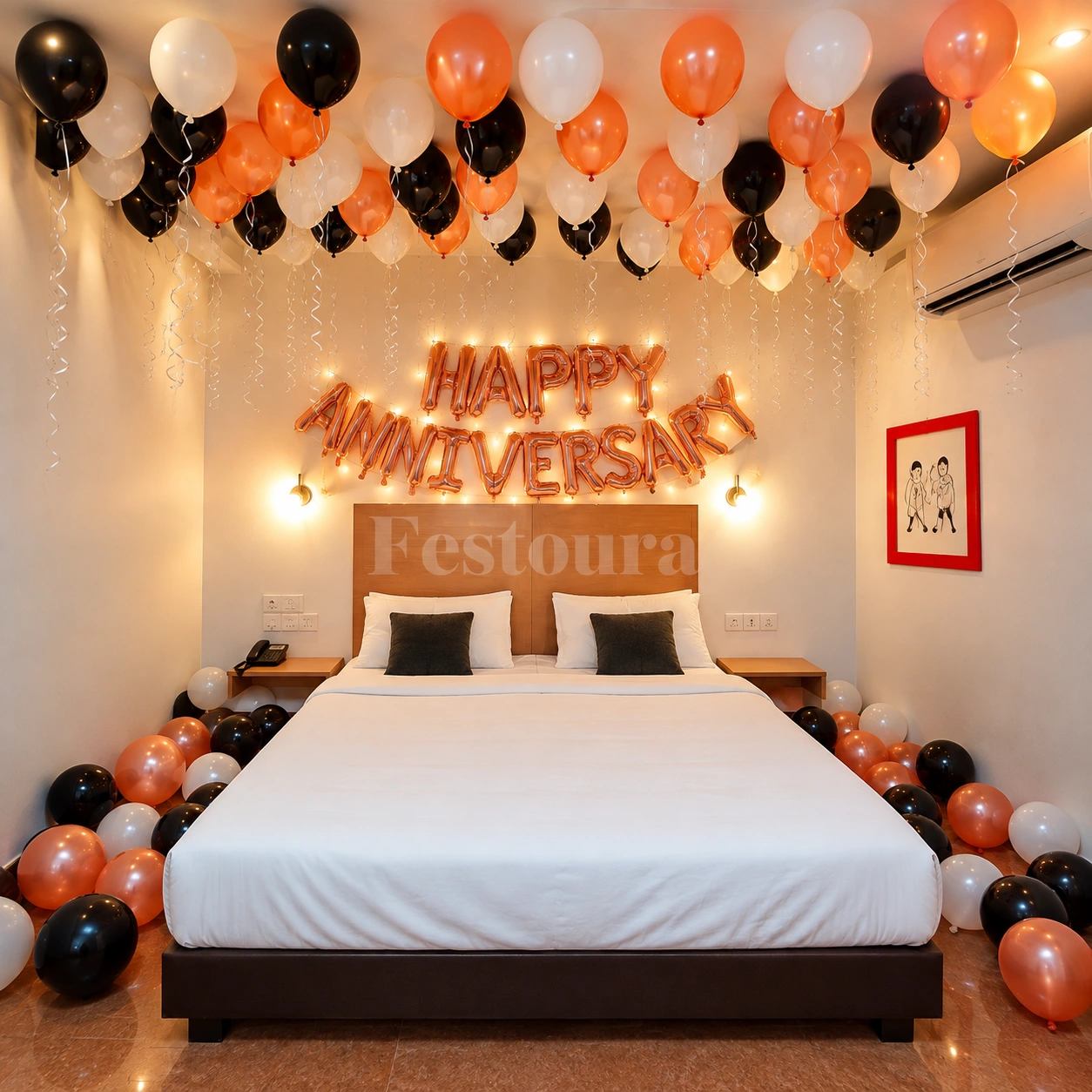 Refined Rosegold Anniversary Decor