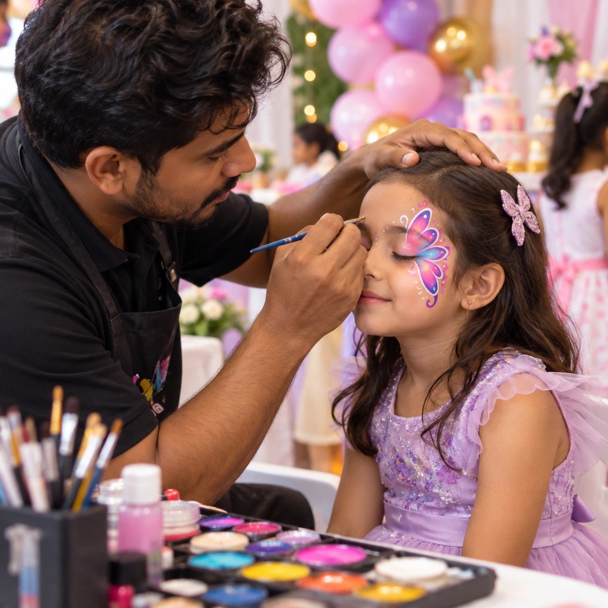 Face Painting Artist At Kids Birthday Party