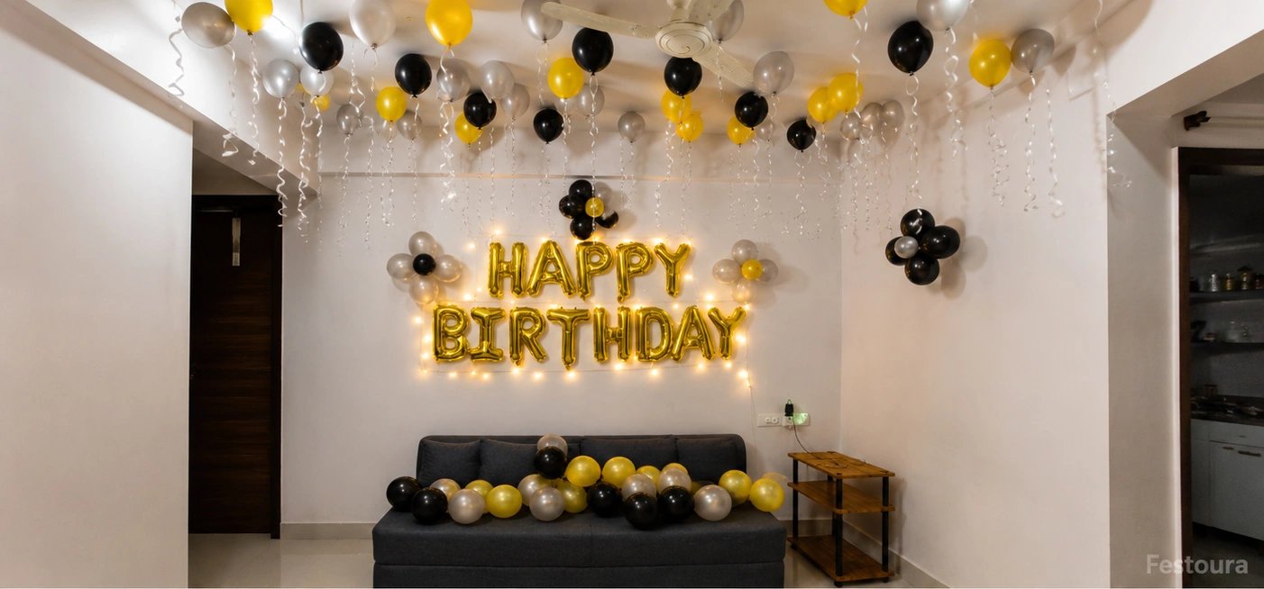 Refined Birthday Balloon Decoration