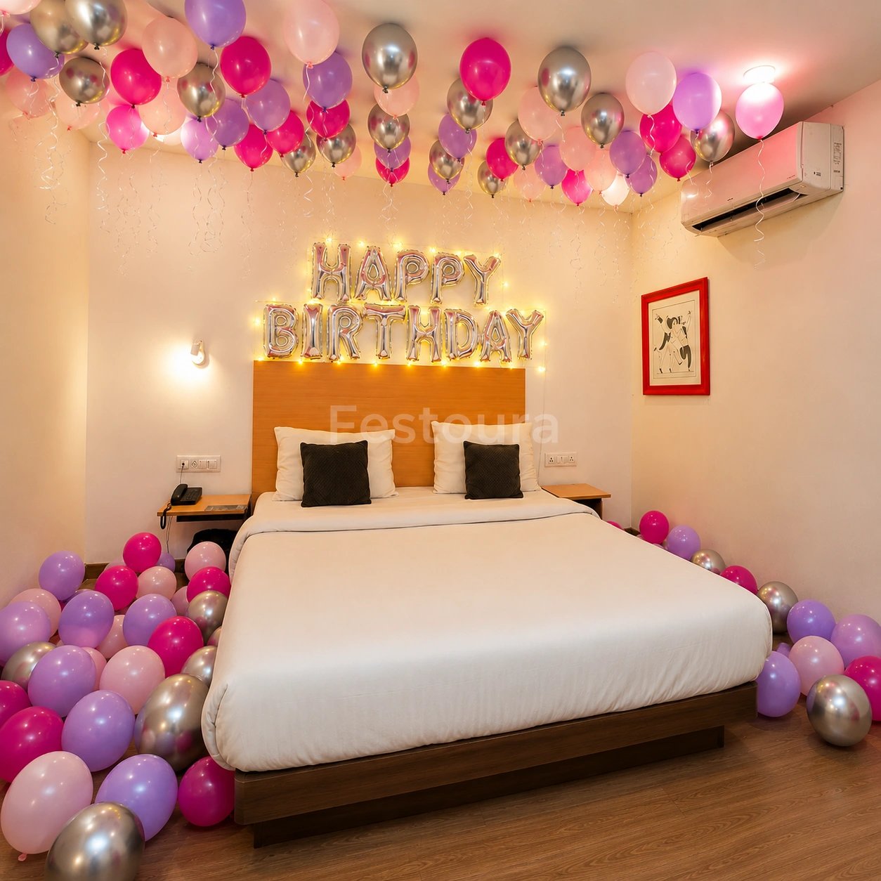 Pastel & Chrome Birthday Balloon Decoration