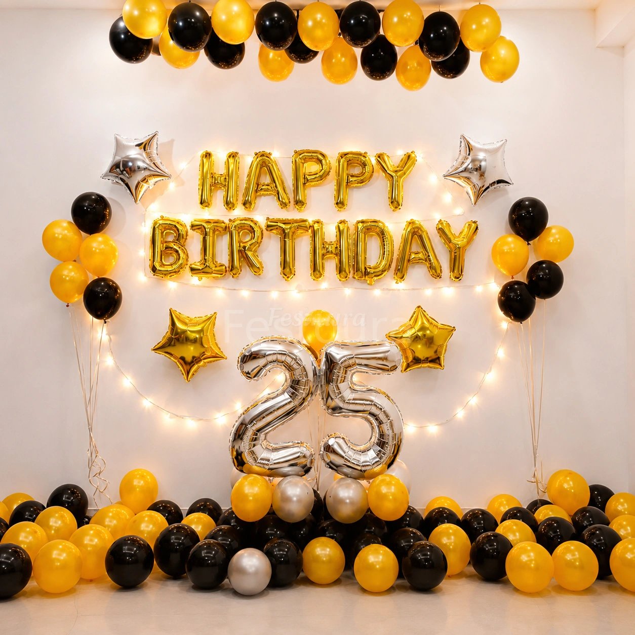 Sophisticated Black and Gold Celebration Decor