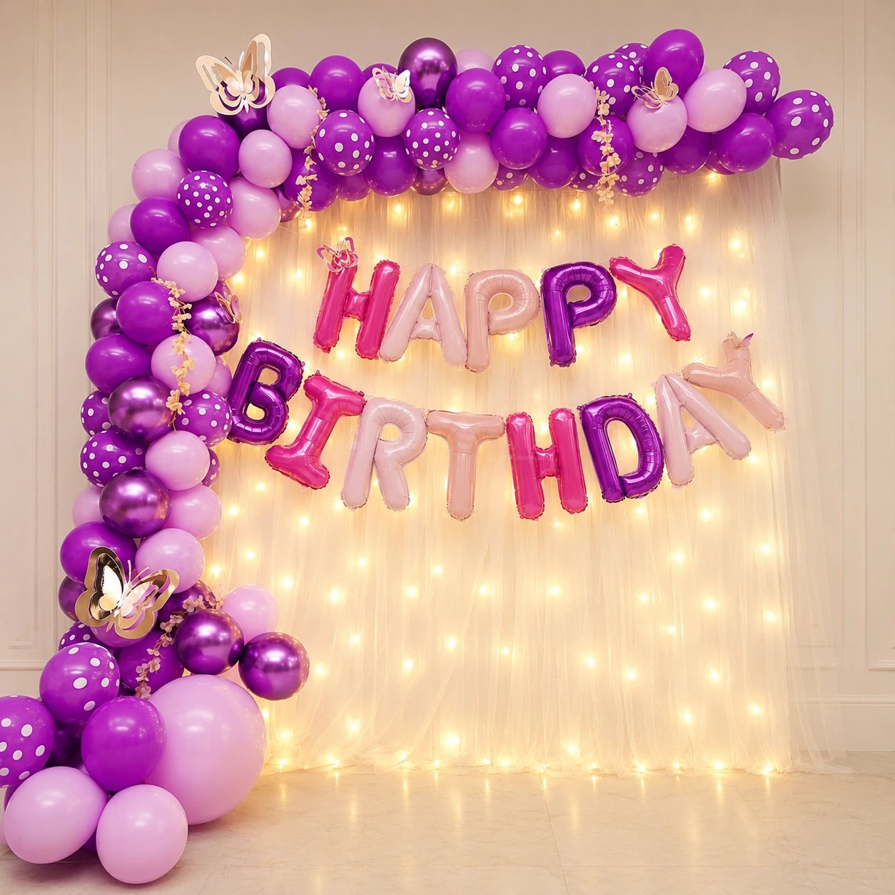 Whimsical Pastel Purple Celebration Backdrop