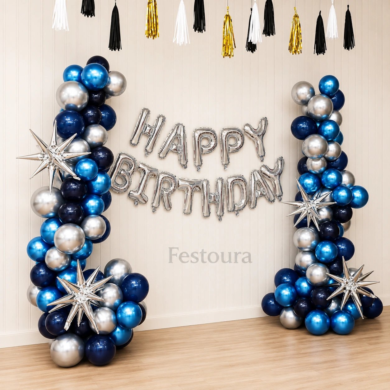 Celestial Night Balloon Backdrop