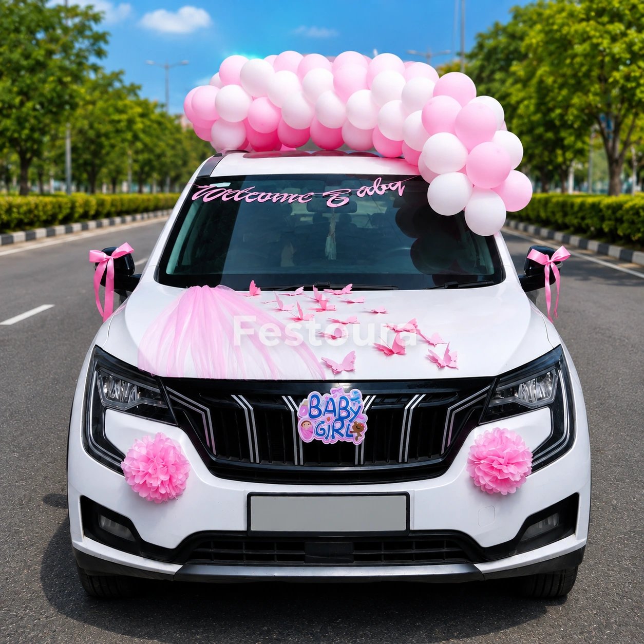 Dreamy Pastel Welcome baby Car Decoration