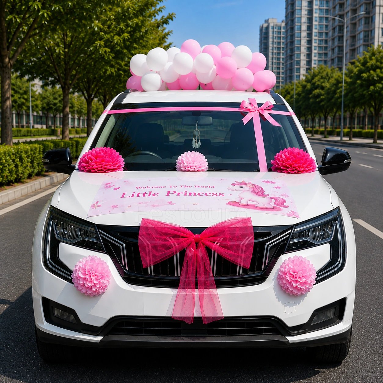 Gentle Pastel Welcome Baby Car Decor