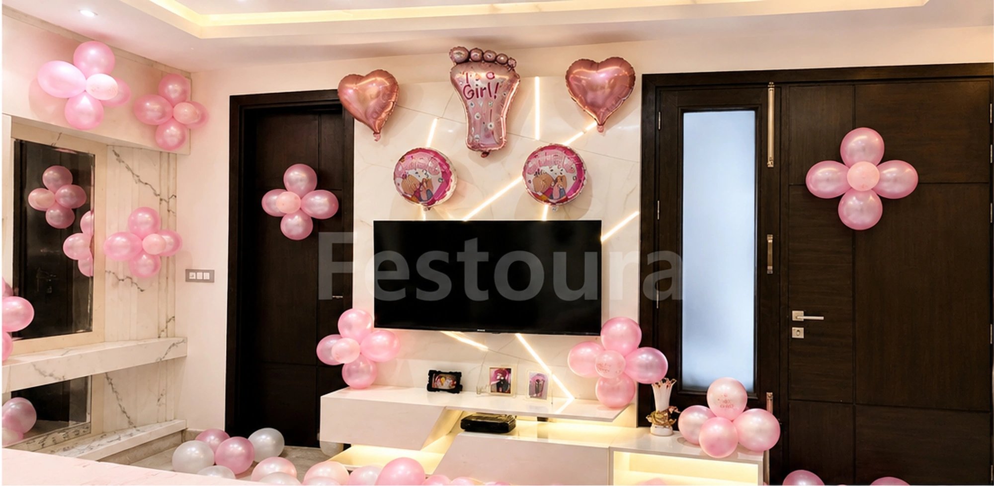 Enchanted Pink Baby Girl Welcome Decor