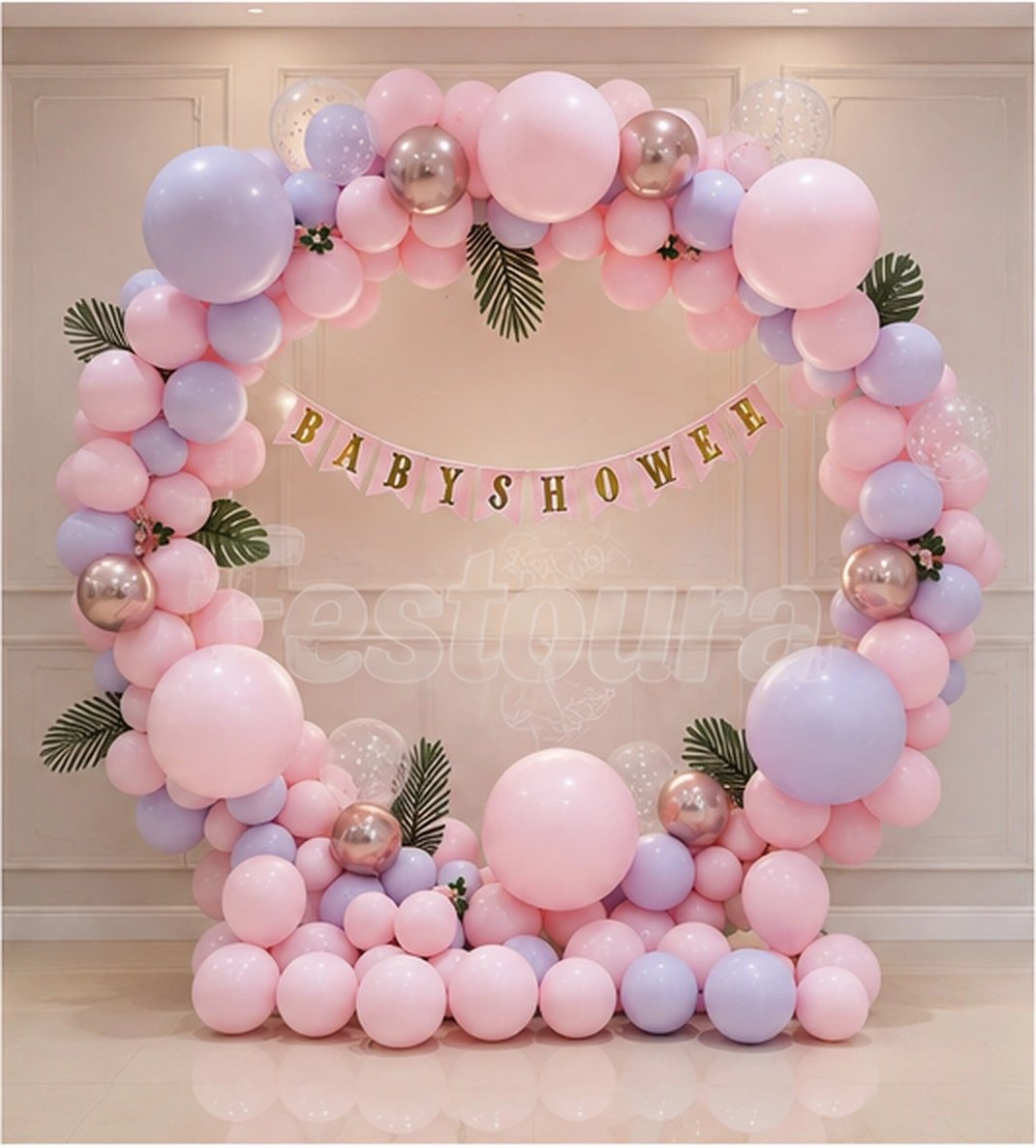 Sophisticated Ring Balloon Backdrop for Baby Shower