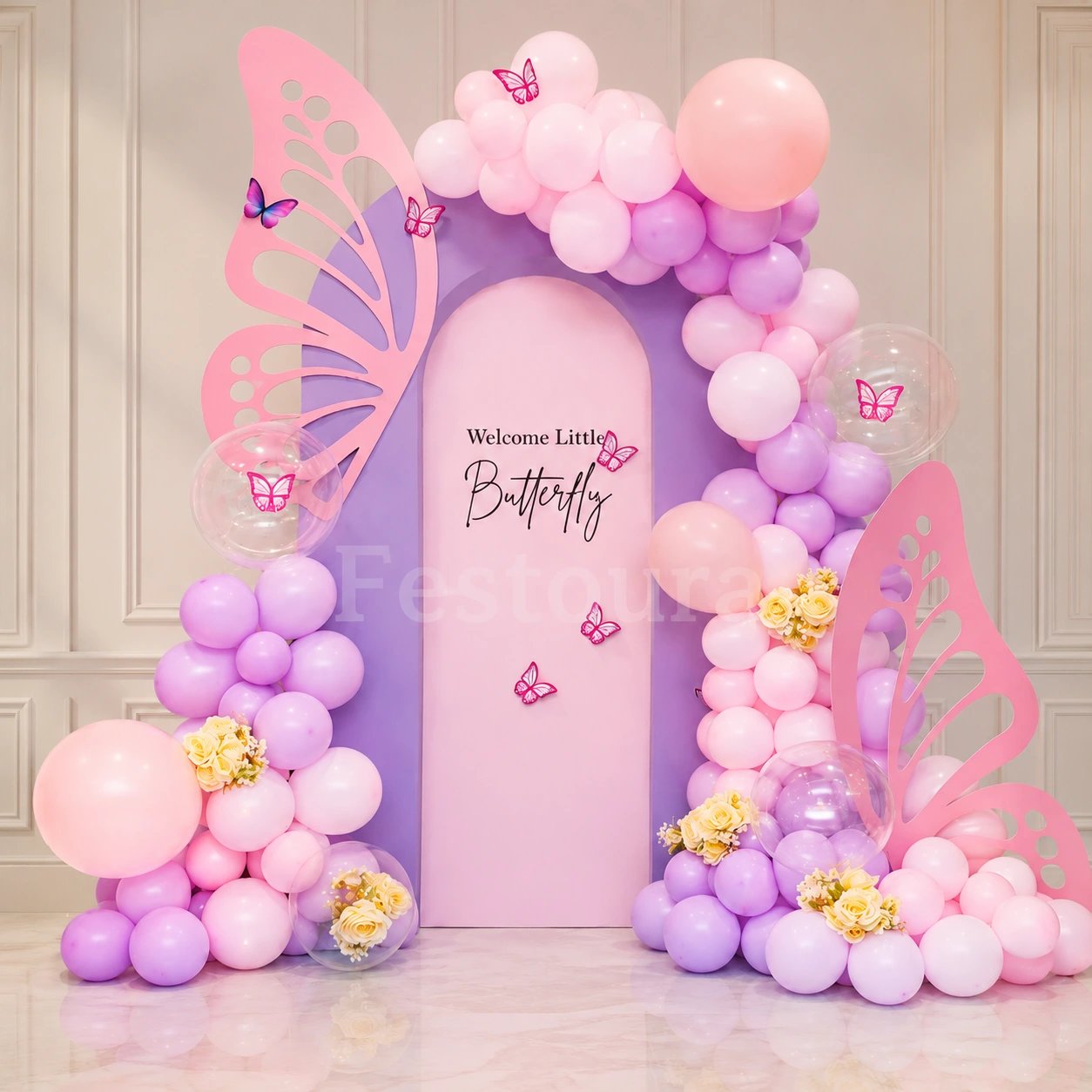 Graceful Floral & Butterfly Baby Shower Setup