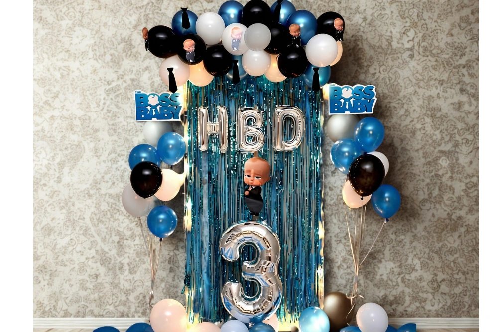 Boss Baby Birthday Balloon Backdrop