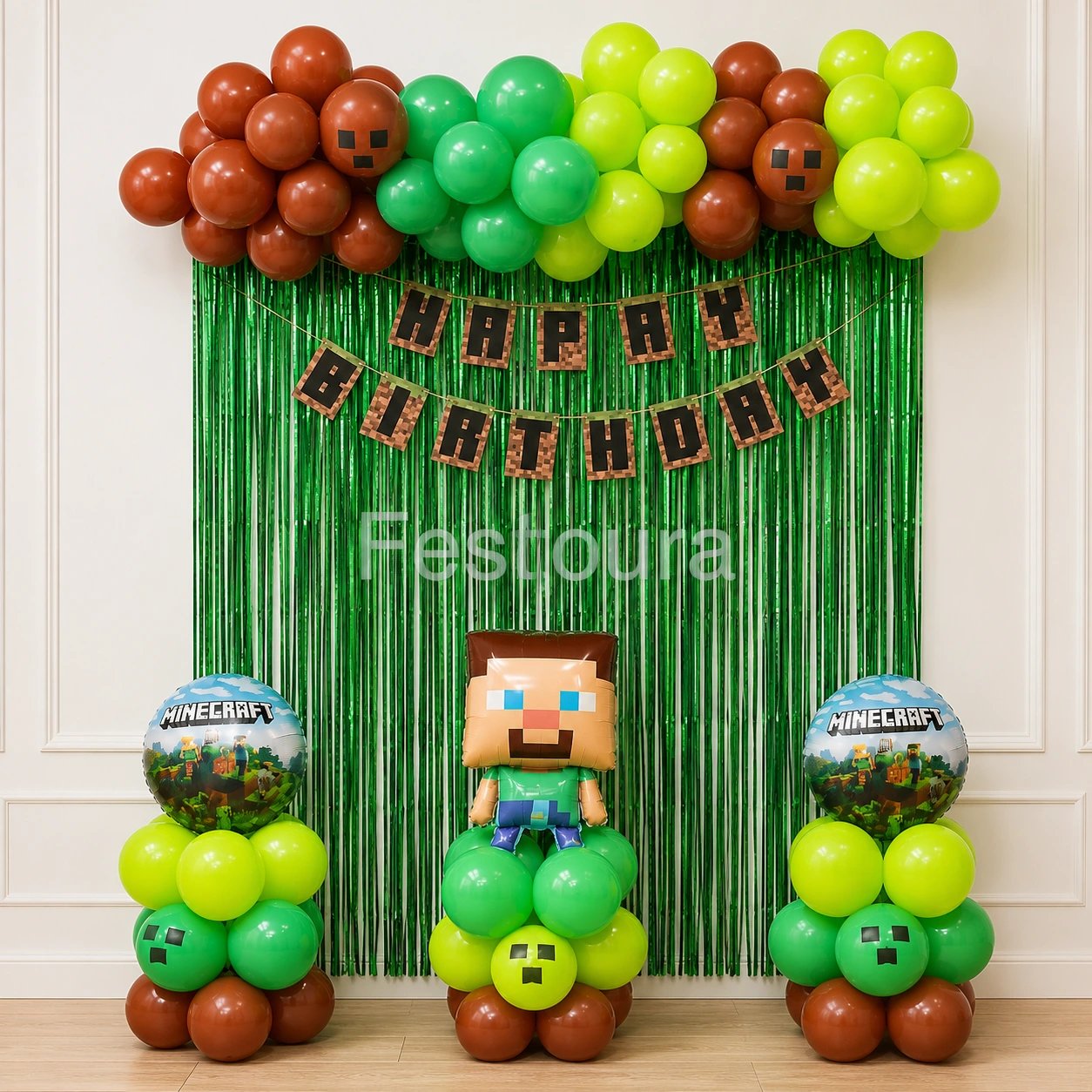 Minecraft Birthday Balloon Decoration