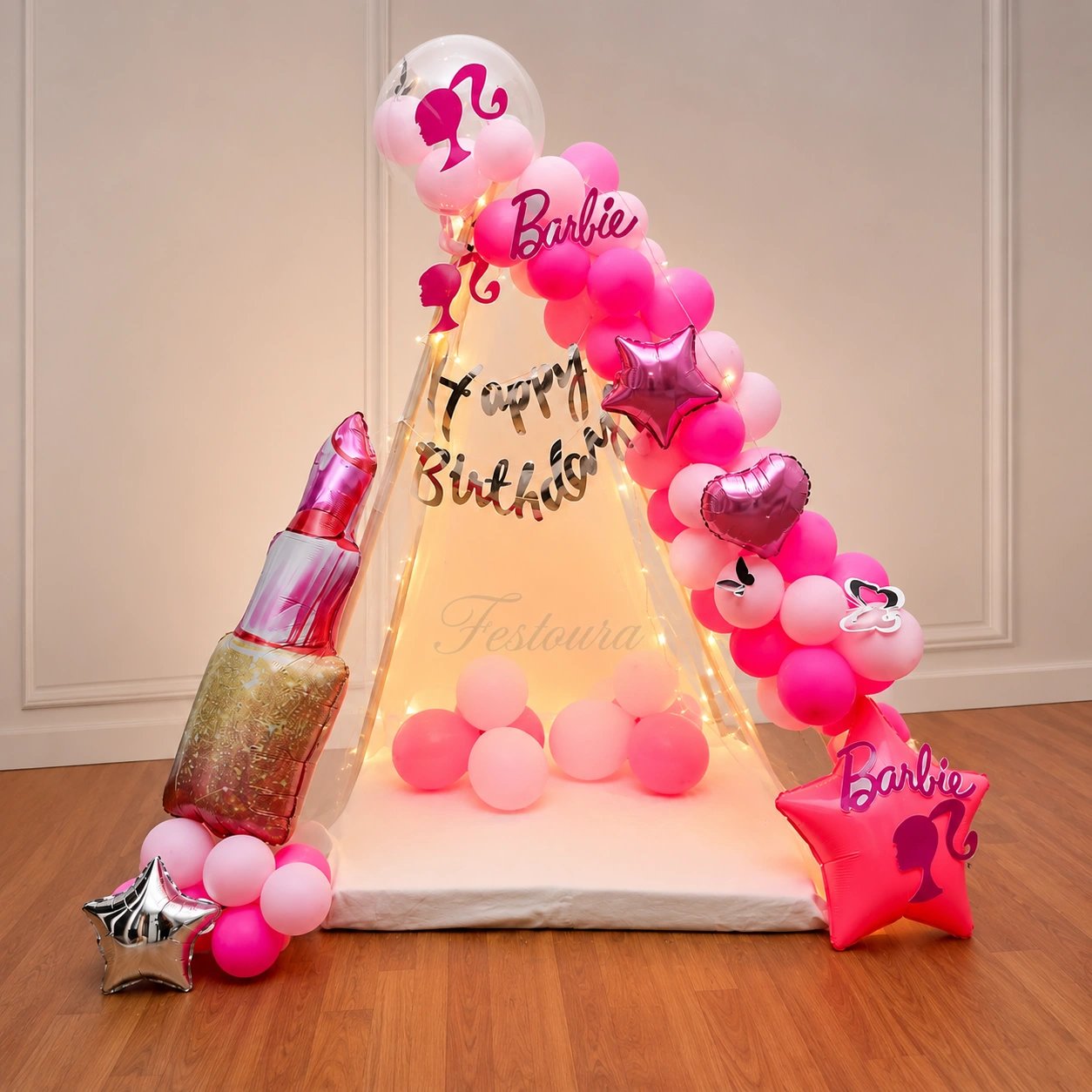 Whimsical Barbie Canopy Birthday Decor
