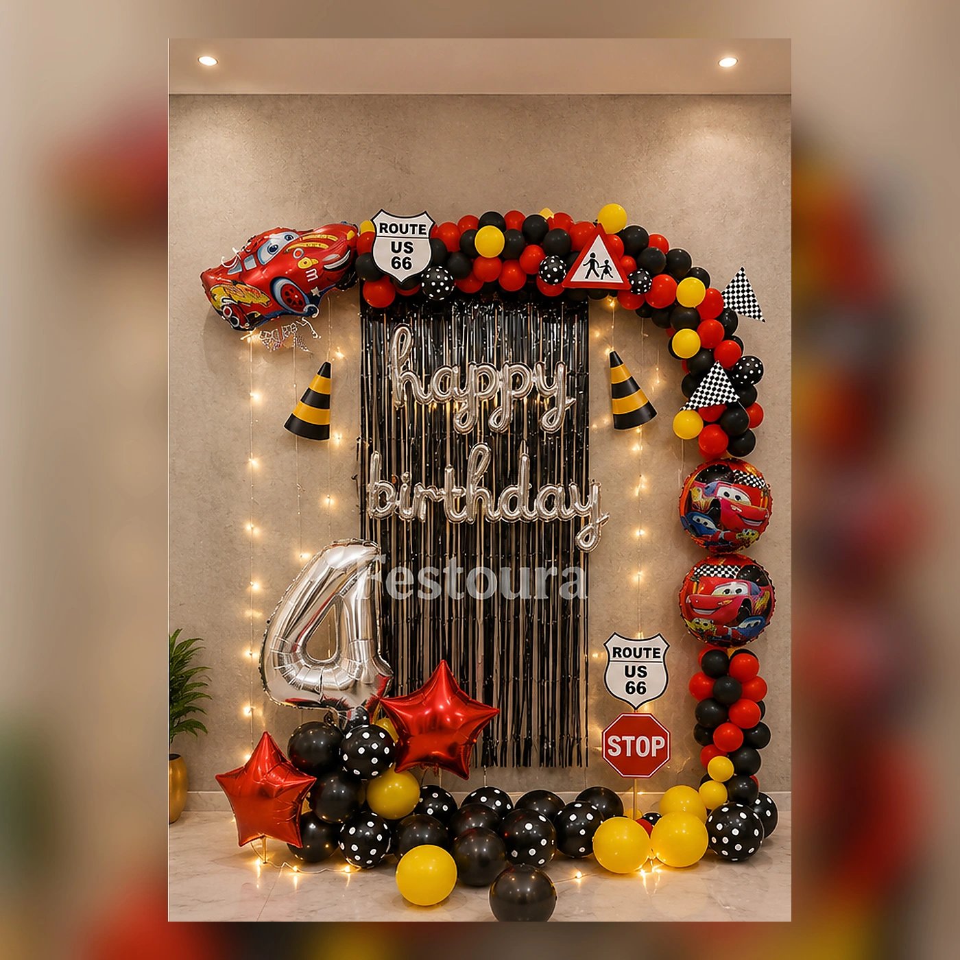 Revved-Up Racing Theme Balloon Setup