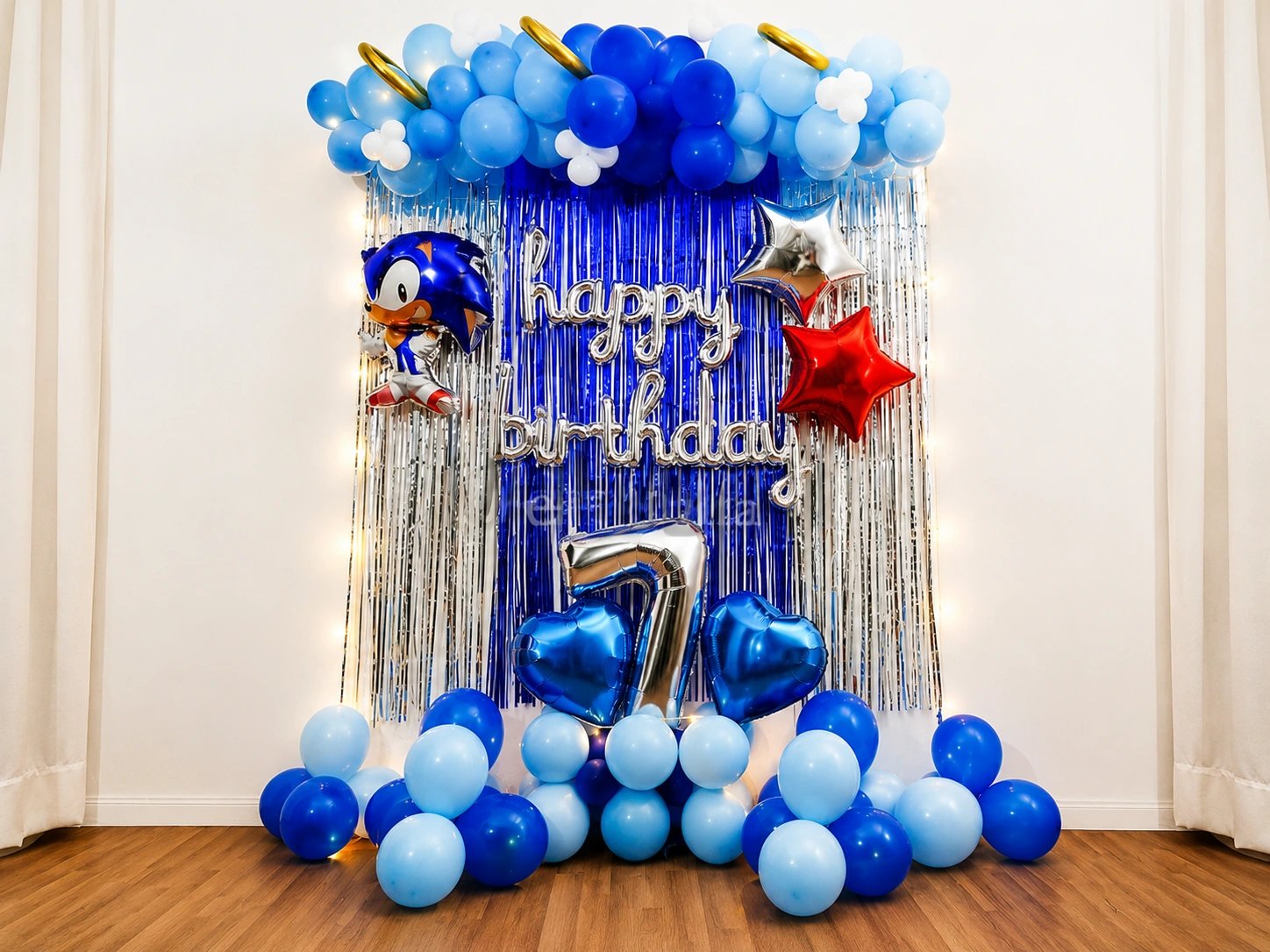 Sonic Theme Kids Birthday Balloon Decoration