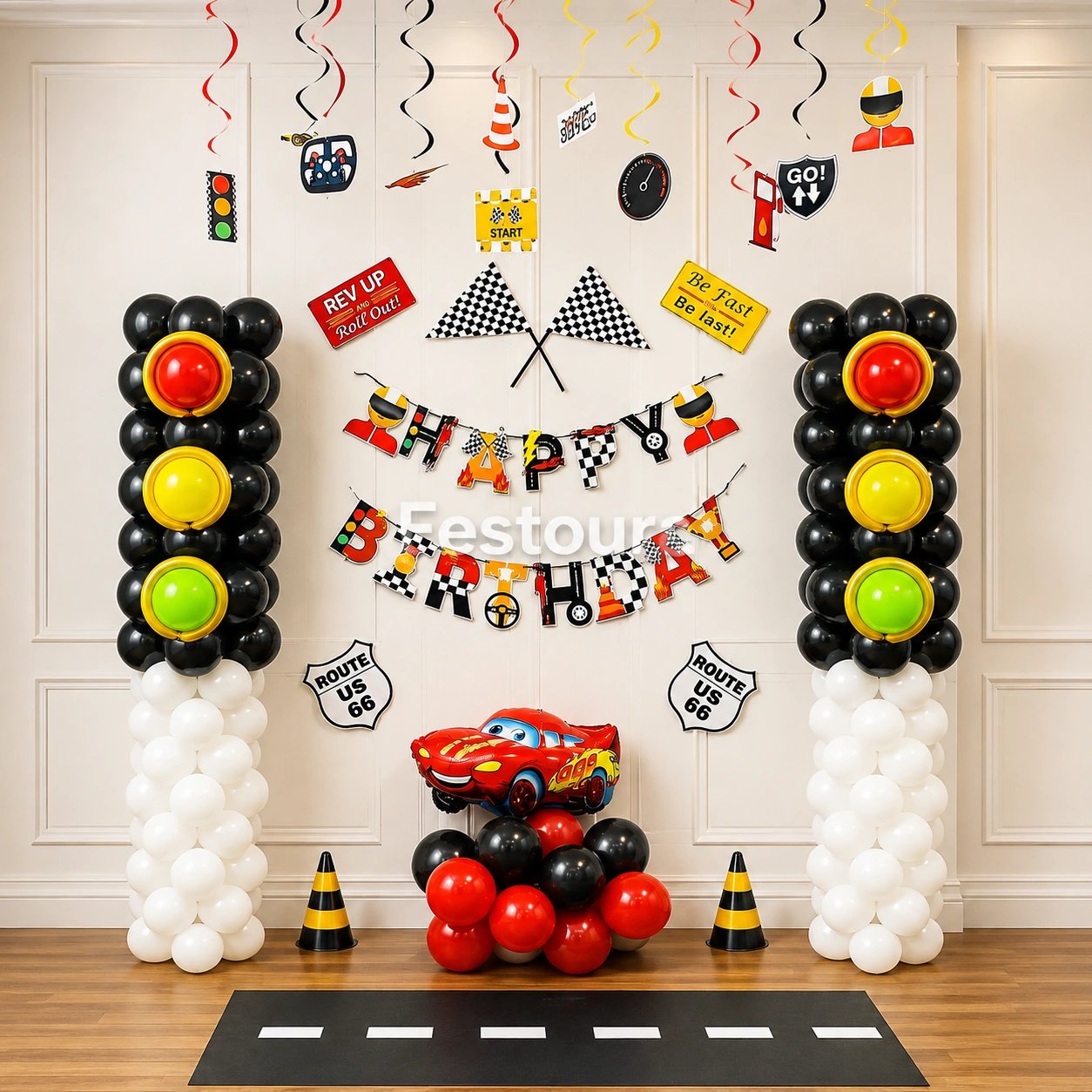 High-Speed Racing Birthday Decor