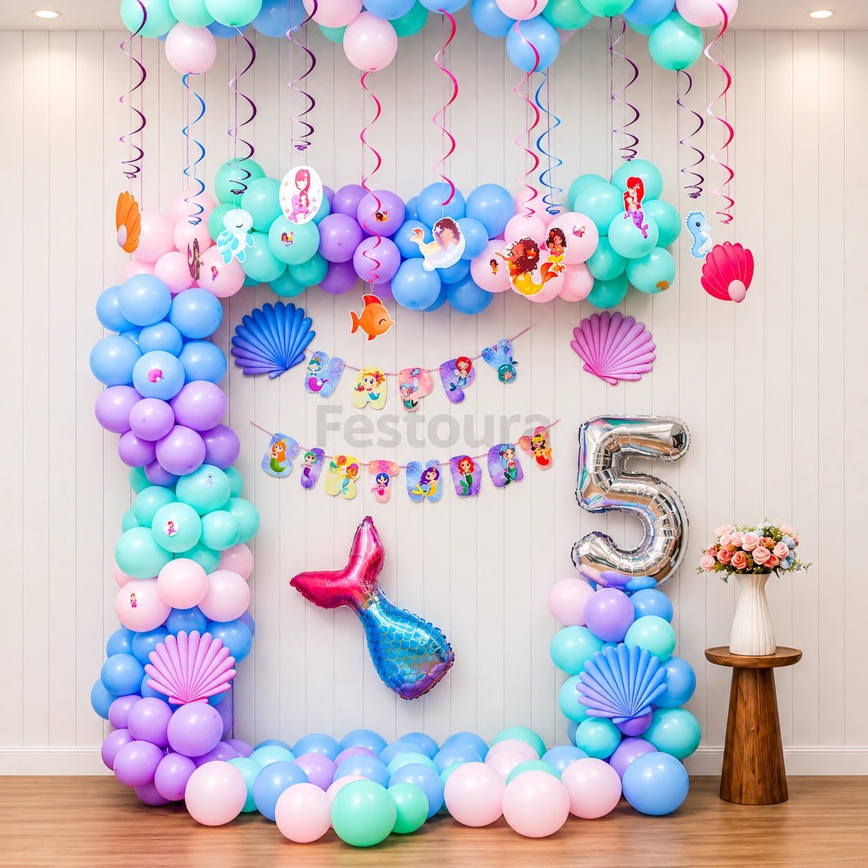 Pastel Mermaid Adventure Birthday Party Decor