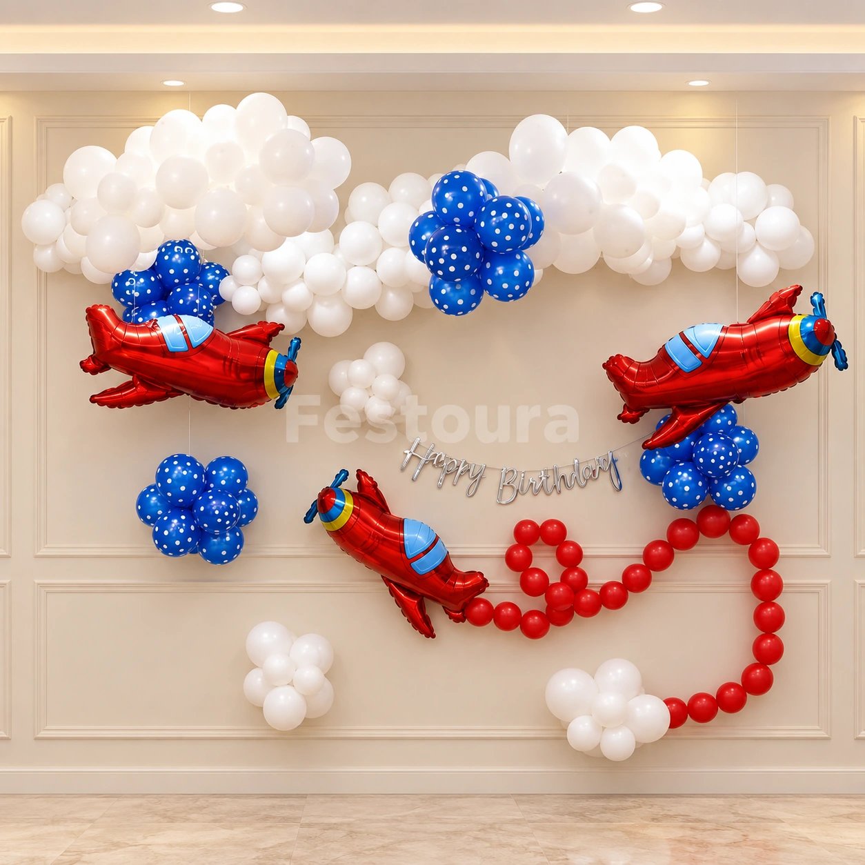 Kids Airplane Theme Balloon Birthday Decoration