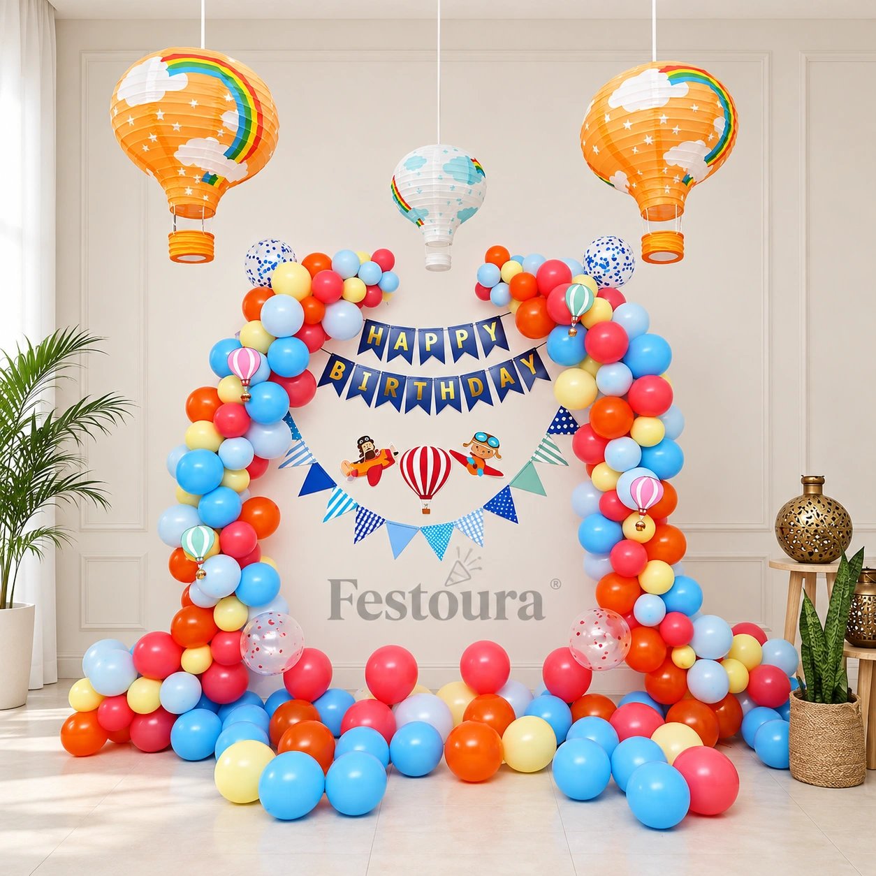 Little Pilot’s Pastel Skies Birthday Decor