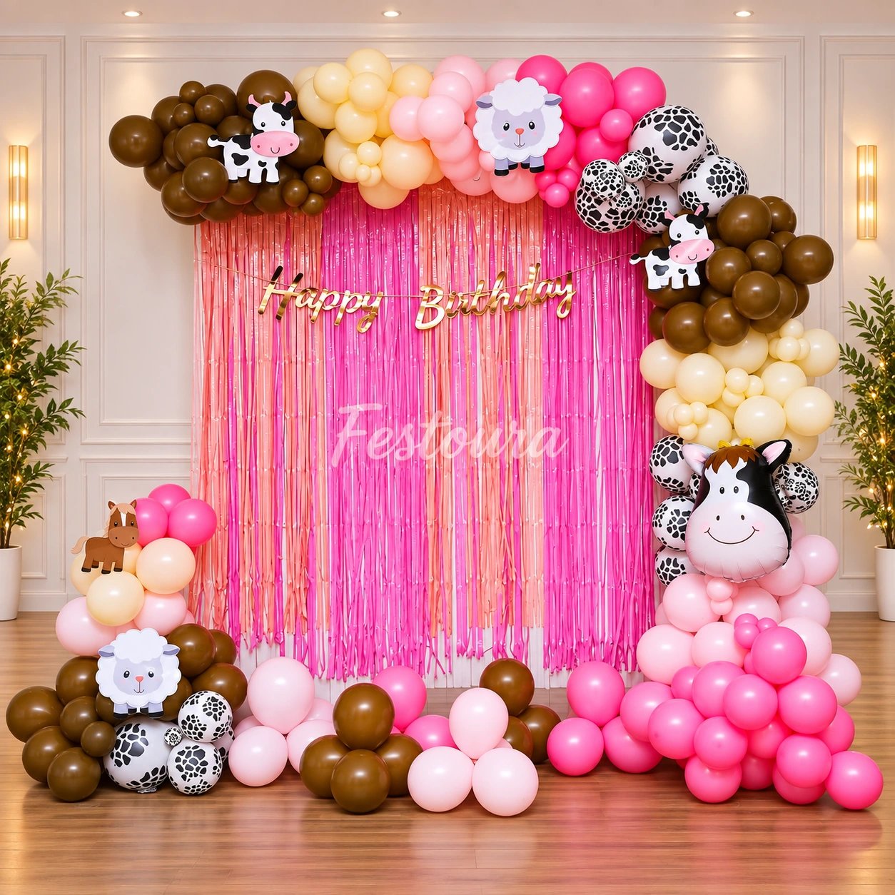 Farmyard Whimsy Balloon Arch Birthday Decor
