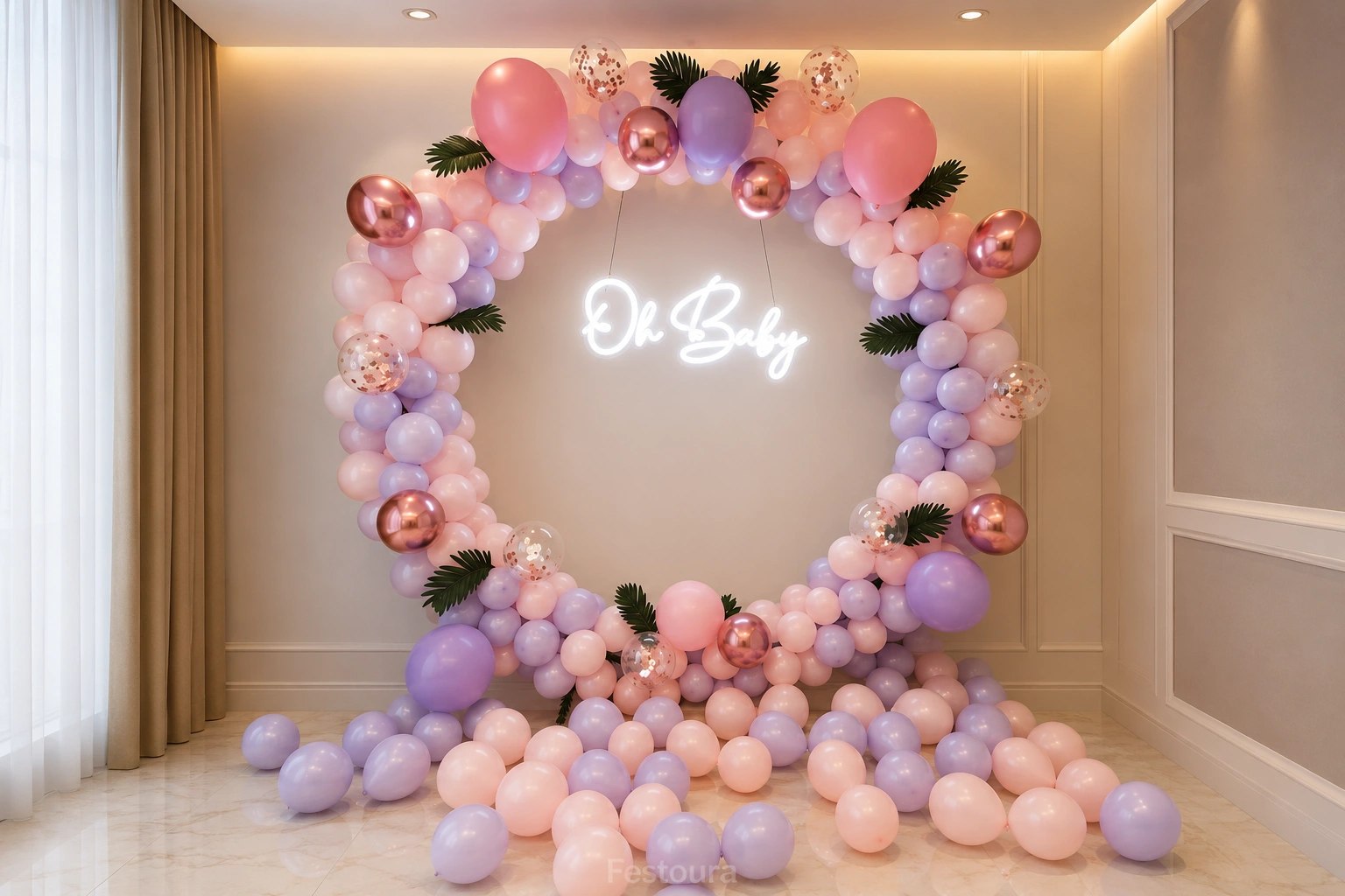 Rose Gold & Pastel Welcome Baby Balloon Ring