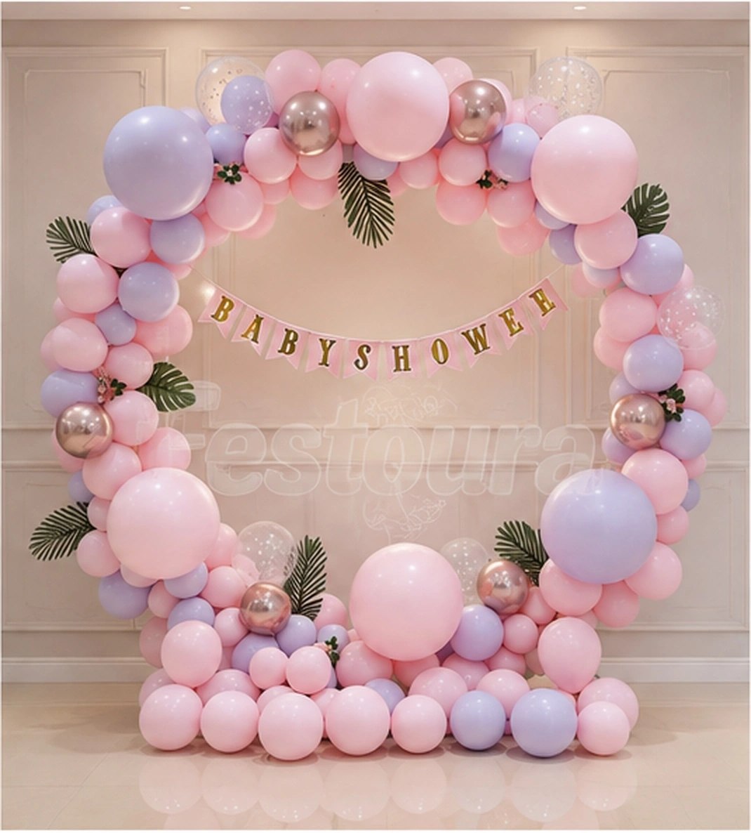 Sophisticated Ring Balloon Backdrop for Baby Shower
