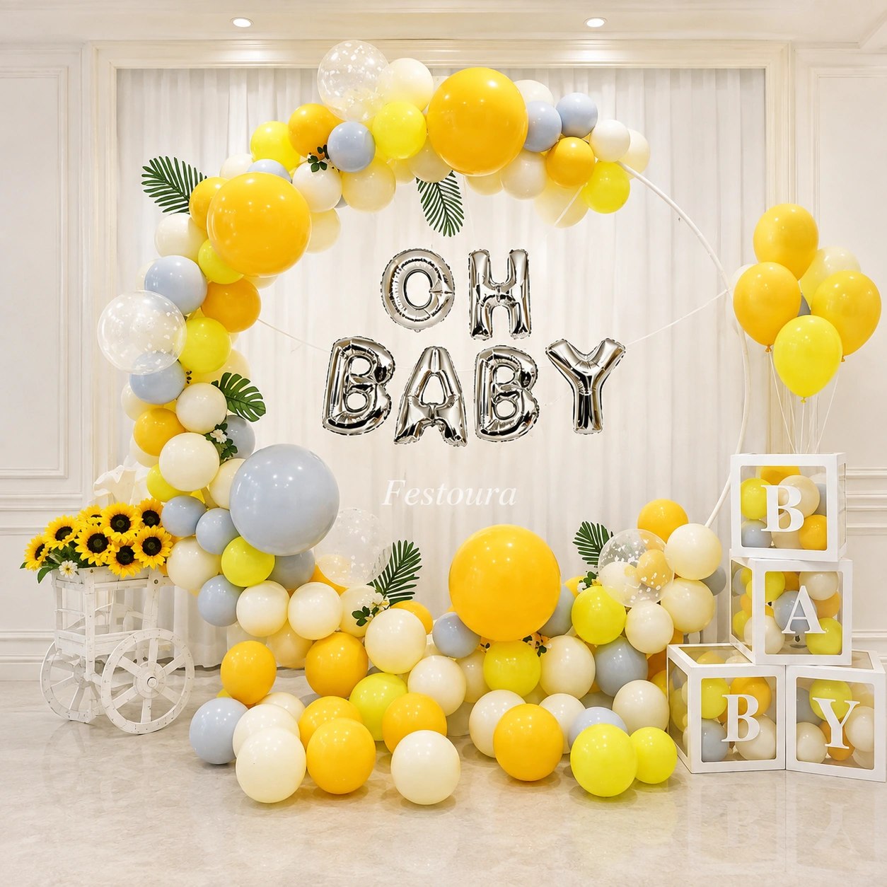 Sunshine & Silver Circular Backdrop