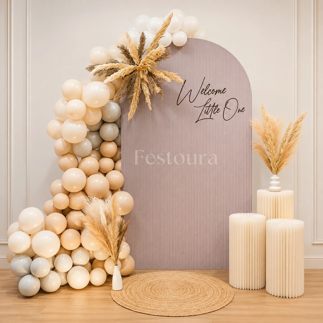 Boho Chic Neutral Baby Shower Backdrop