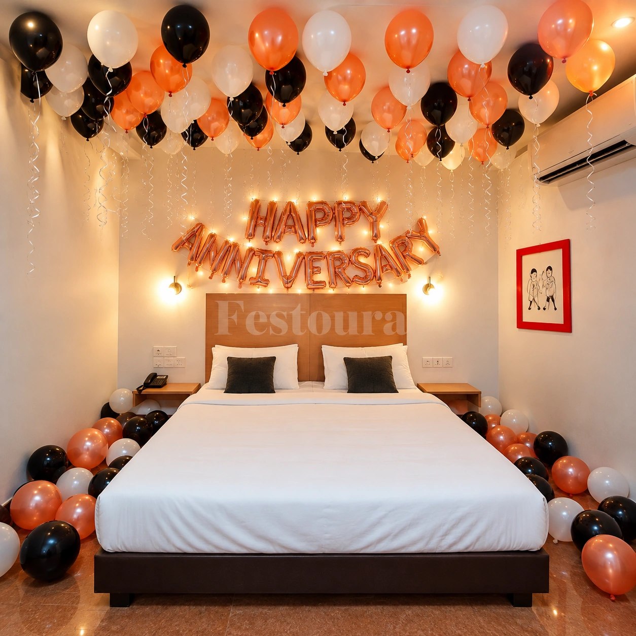Refined Rosegold Anniversary Decor