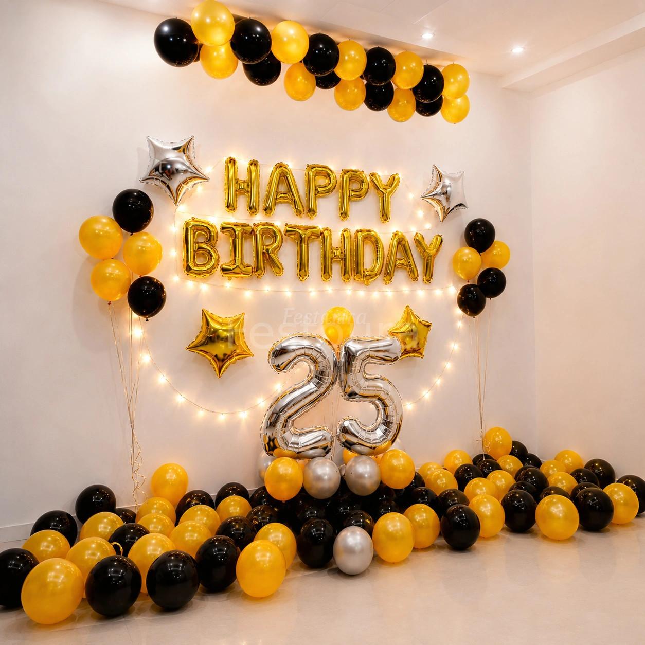 Sophisticated Black and Gold Celebration Decor
