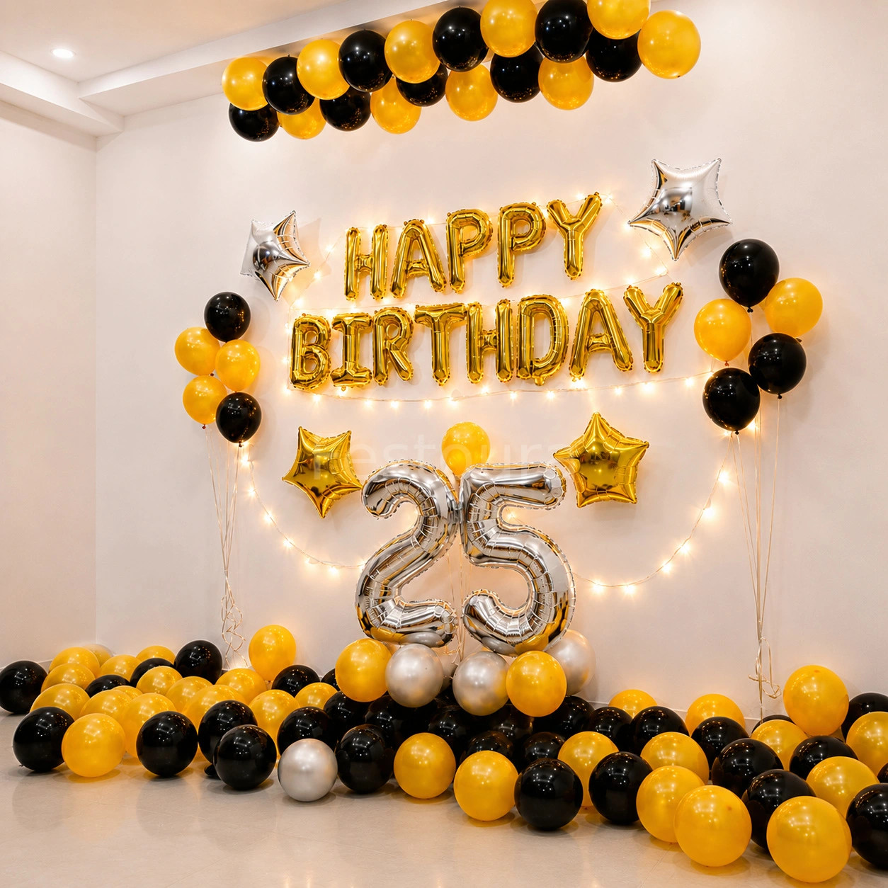 Sophisticated Black and Gold Celebration Decor
