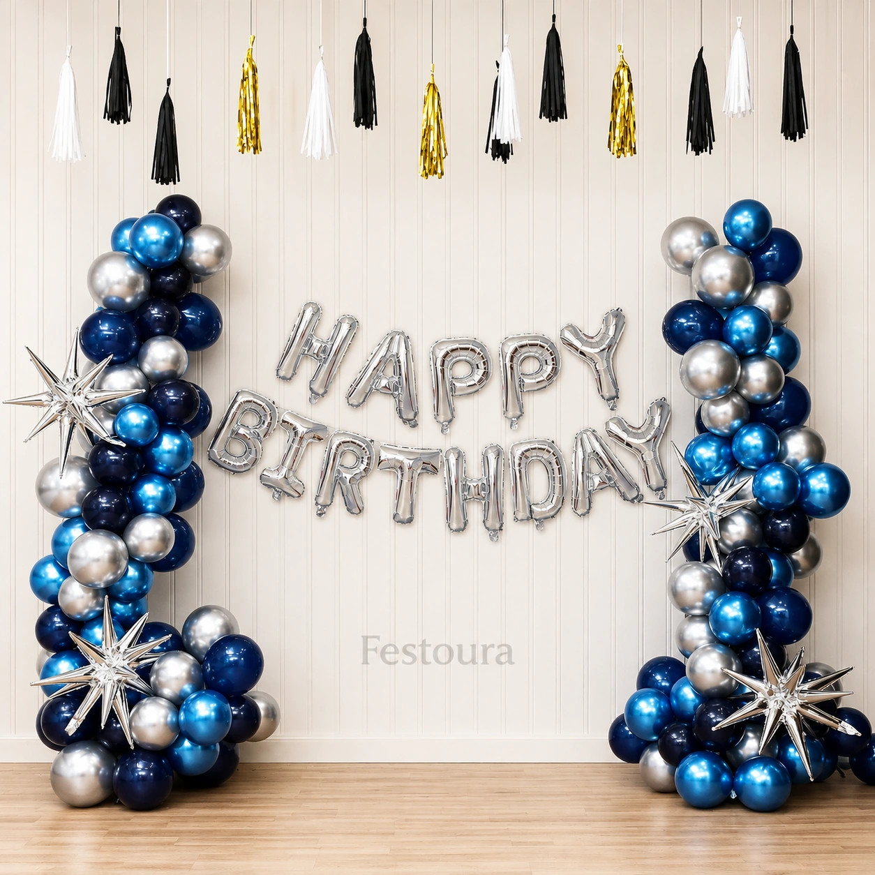 Celestial Night Balloon Backdrop