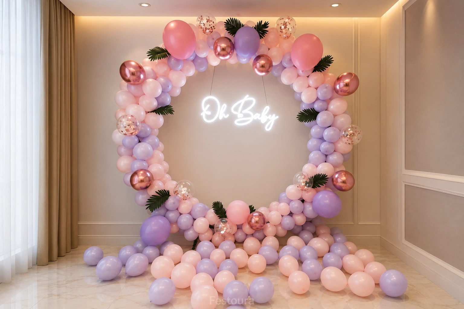 Rose Gold & Pastel Welcome Baby Balloon Ring