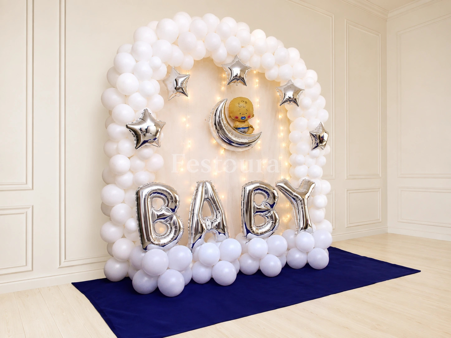 Silver Serenity Baby Welcome Decor