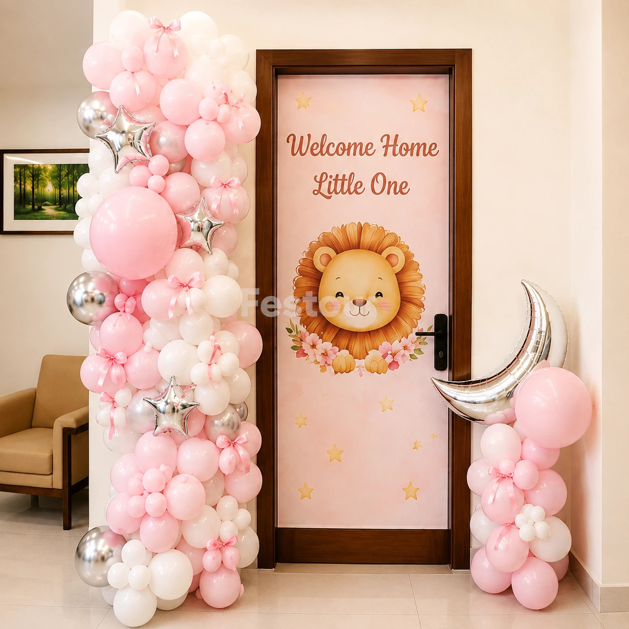 Pastel Dreams Welcome Baby Balloon Door Decor